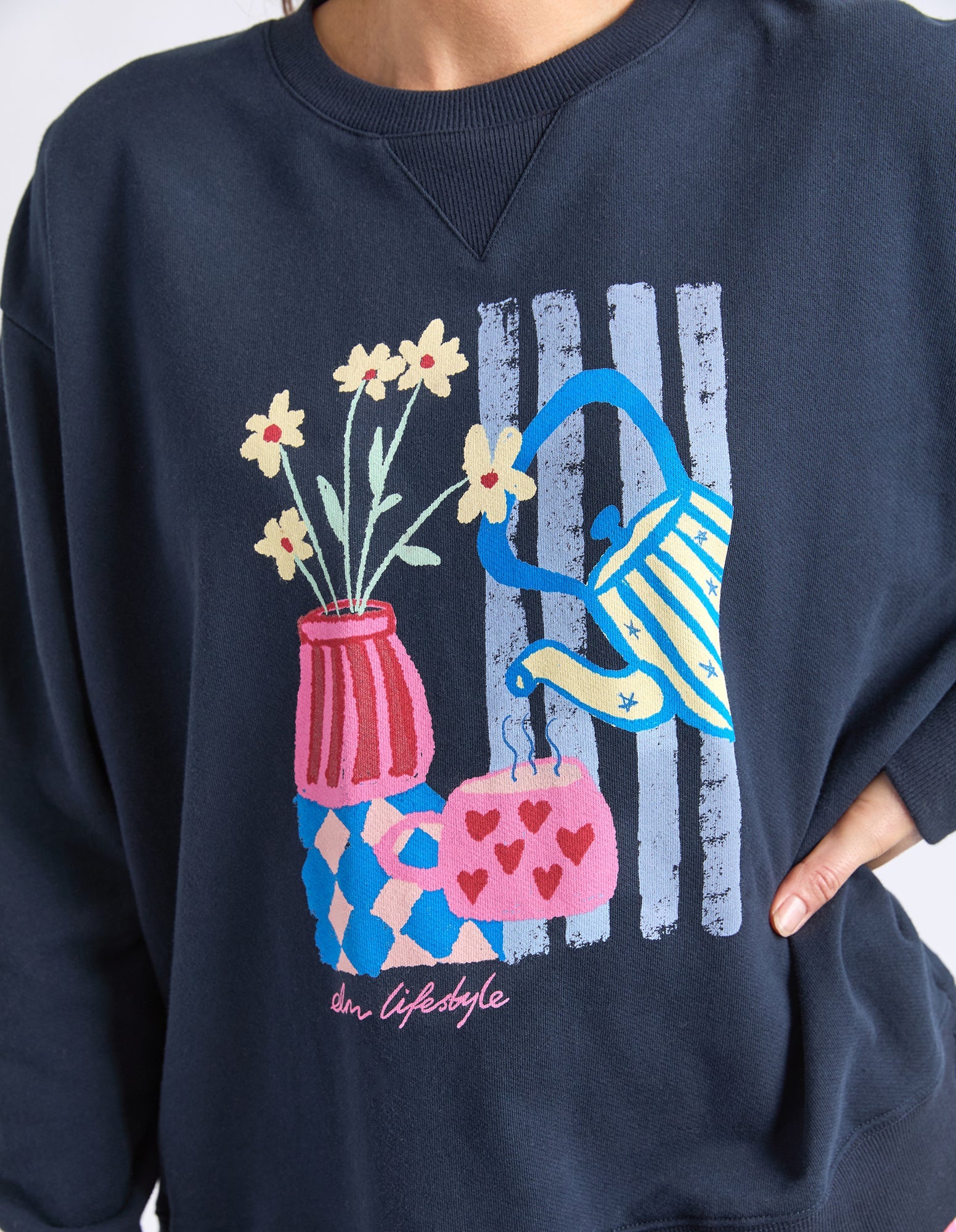 ELM Fill Your Cup Crew Navy 8177080.NAVY