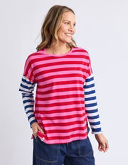 ELM Rouge Stripe Tee Red Pink Stripe 8177085.STR