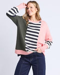 ELM Freja Knit - Navy Block Stripe 8178002.NAVY
