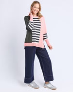 ELM Freja Knit - Navy Block Stripe 8178002.NAVY