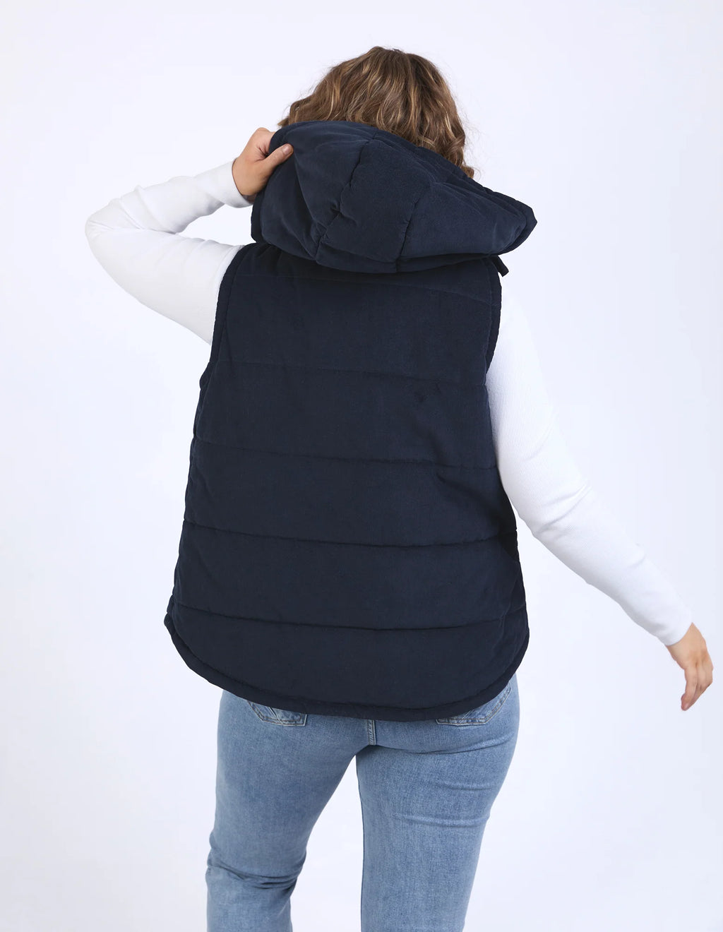 ELM Cord Puffer Vest Dark Sapphire 8192026.NAVY