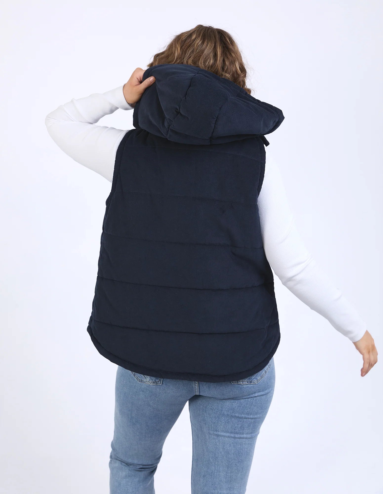 ELM Cord Puffer Vest Dark Sapphire 8192026.NAVY