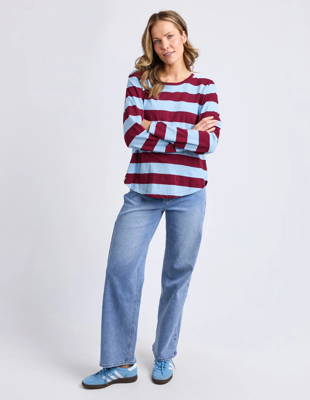 ELM Spritz Stripe Long Sleeve Tee Plum Stripe 81X4418.PLUM