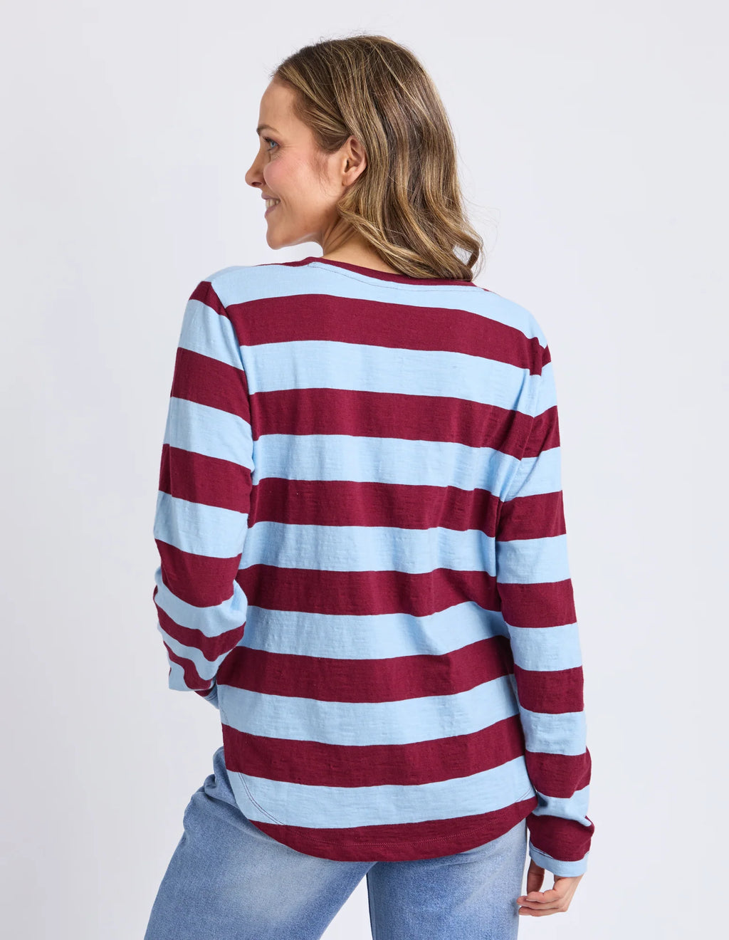 ELM Spritz Stripe Long Sleeve Tee Plum Stripe 81X4418.PLUM