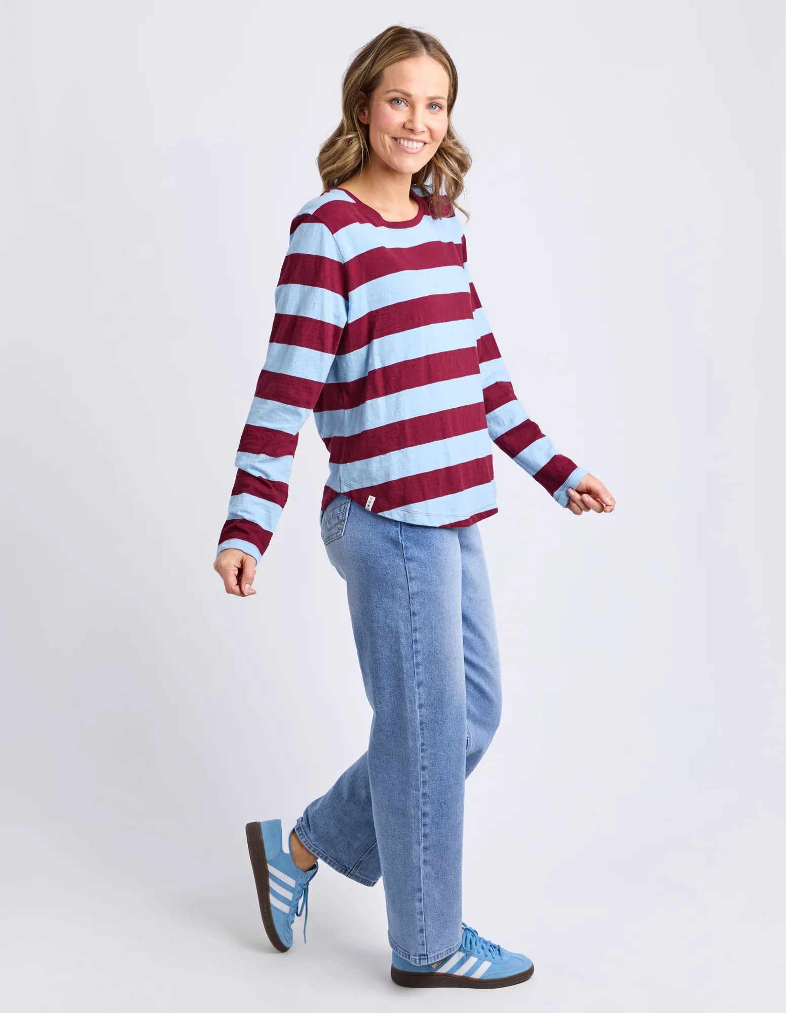 ELM Spritz Stripe Long Sleeve Tee Plum Stripe 81X4418.PLUM