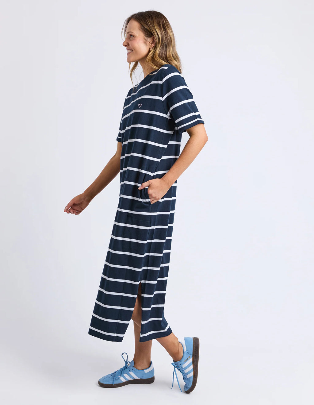 ELM Halli Dress Navy & White Stripe