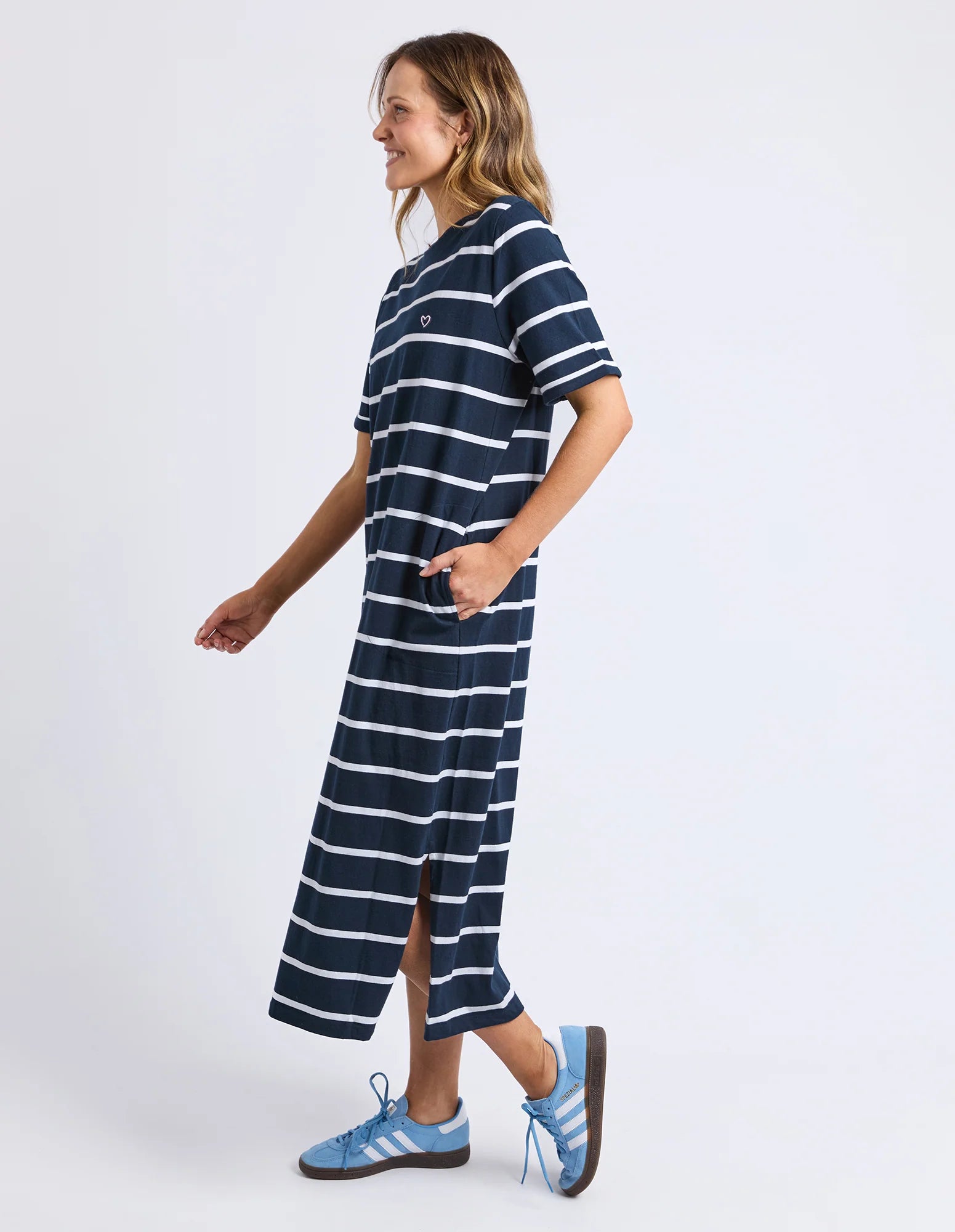 ELM Halli Dress Navy & White Stripe