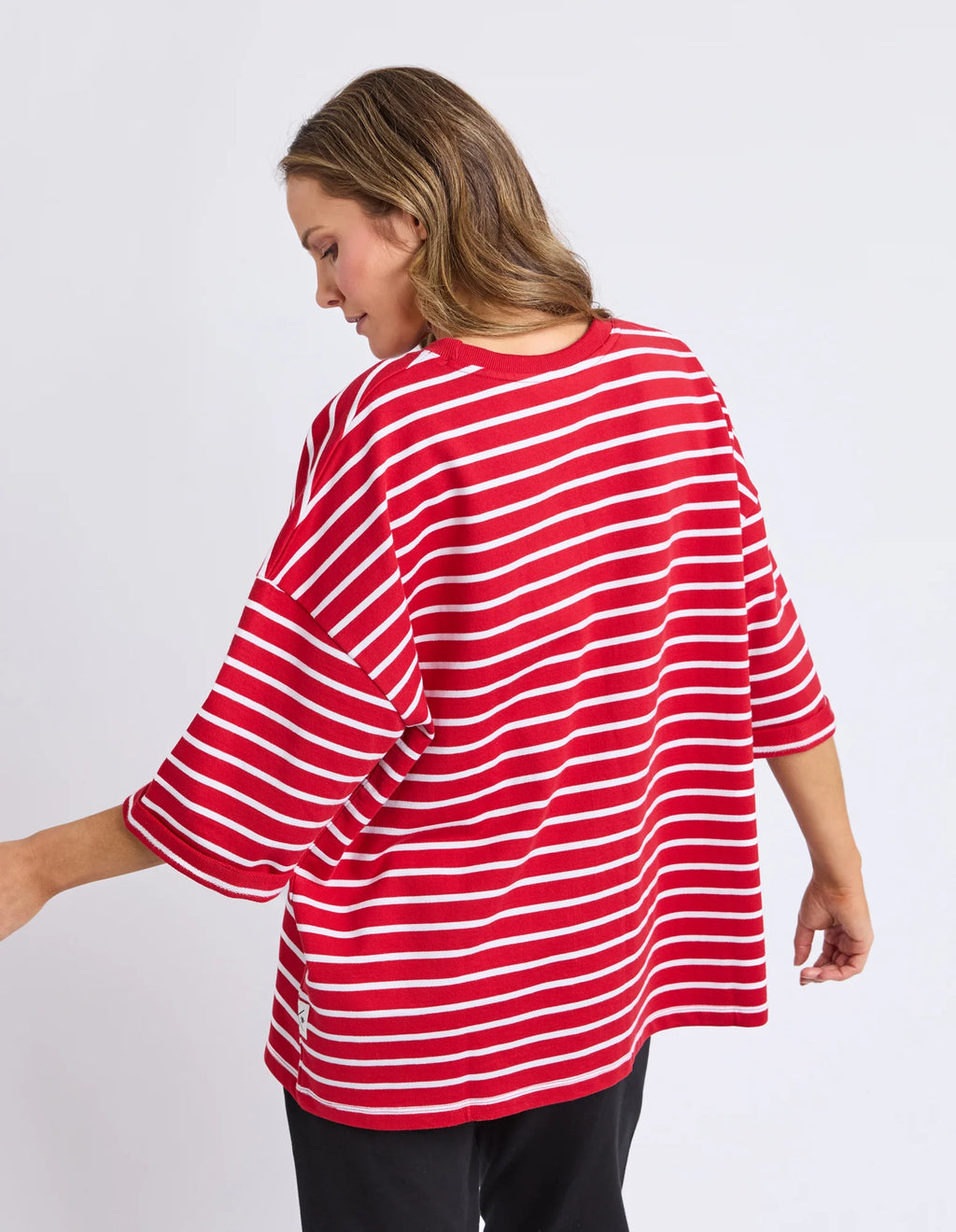 ELM Valentina Sweat Cranberry/White Stripe