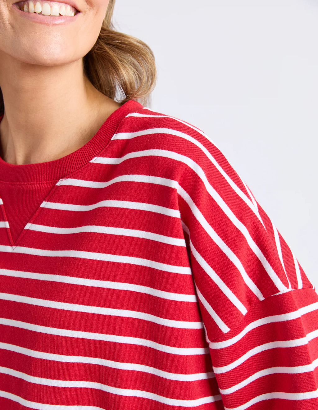 ELM Valentina Sweat Cranberry/White Stripe