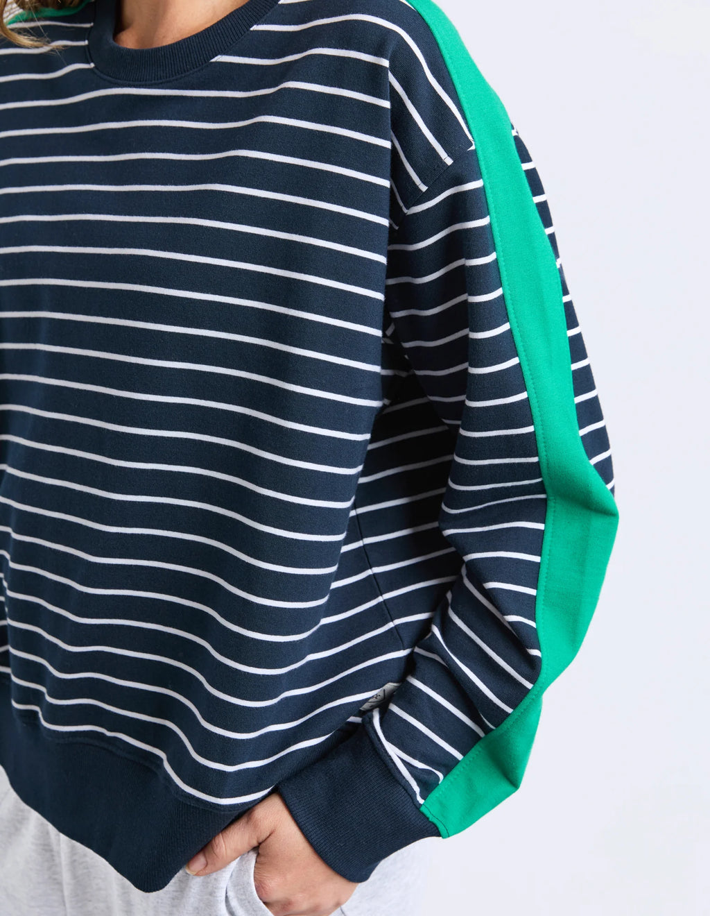 ELM Sloane Crew Stripe Navy/White/Turquoise 81X4567.NAVY