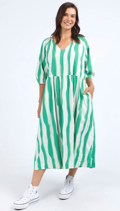 ELM SPRITZ STRIPE DRESS 8149035.GREB