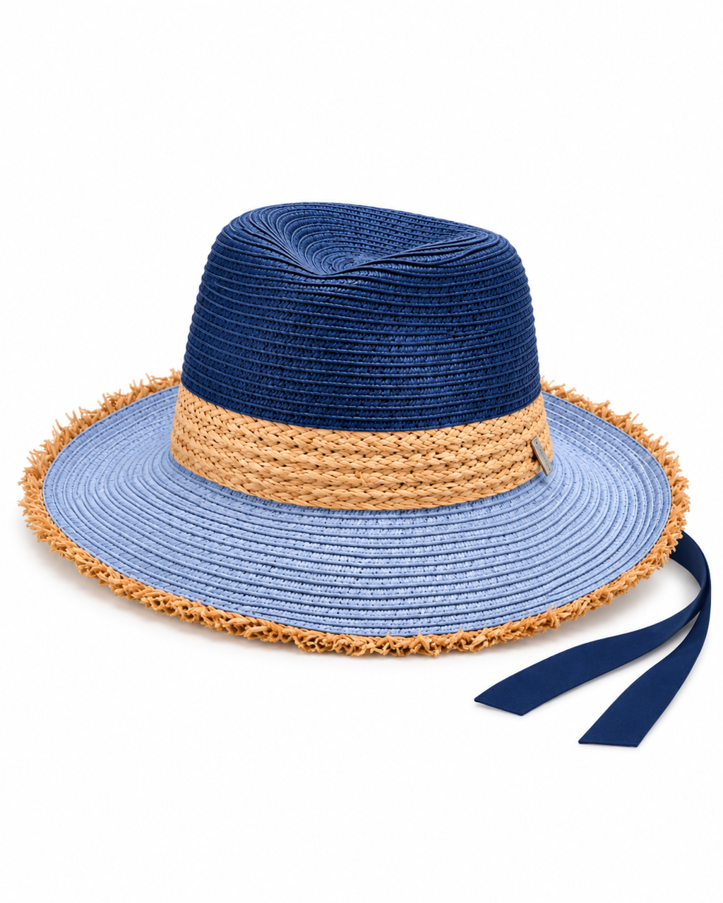 Love Kate Baby Blues - Raffia Fibre and Two Tone Paper Ribbon Hat