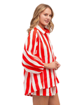 Ebby & I Red and White Striped Top