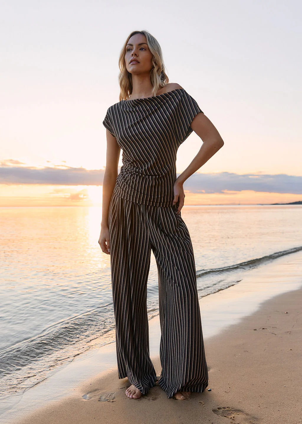 Fate + Becker Everlyn Metallic Jersey Pant - Multicolour