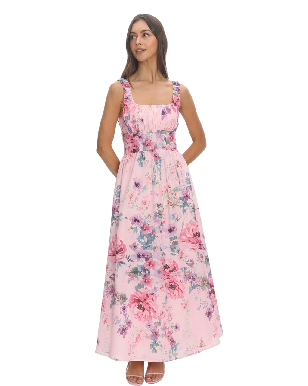 Here Comes the Sun Pink Floral Dress