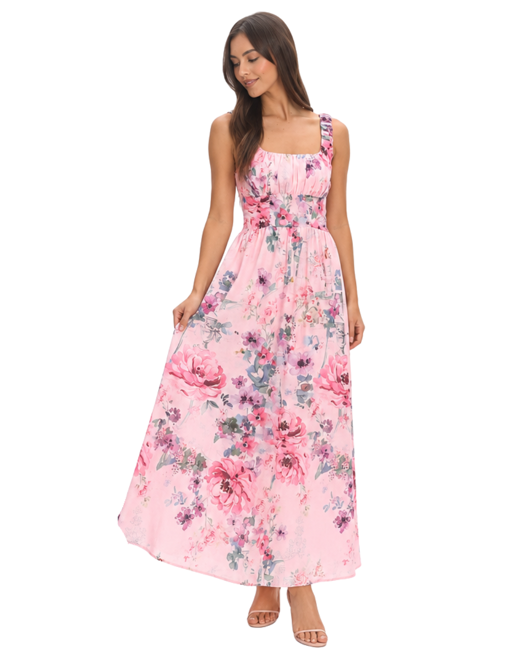 Here Comes the Sun Pink Floral Dress