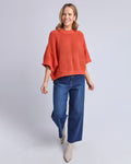 ELM LUELA SHORT SLEEVE KNIT 8178008.ORNG
