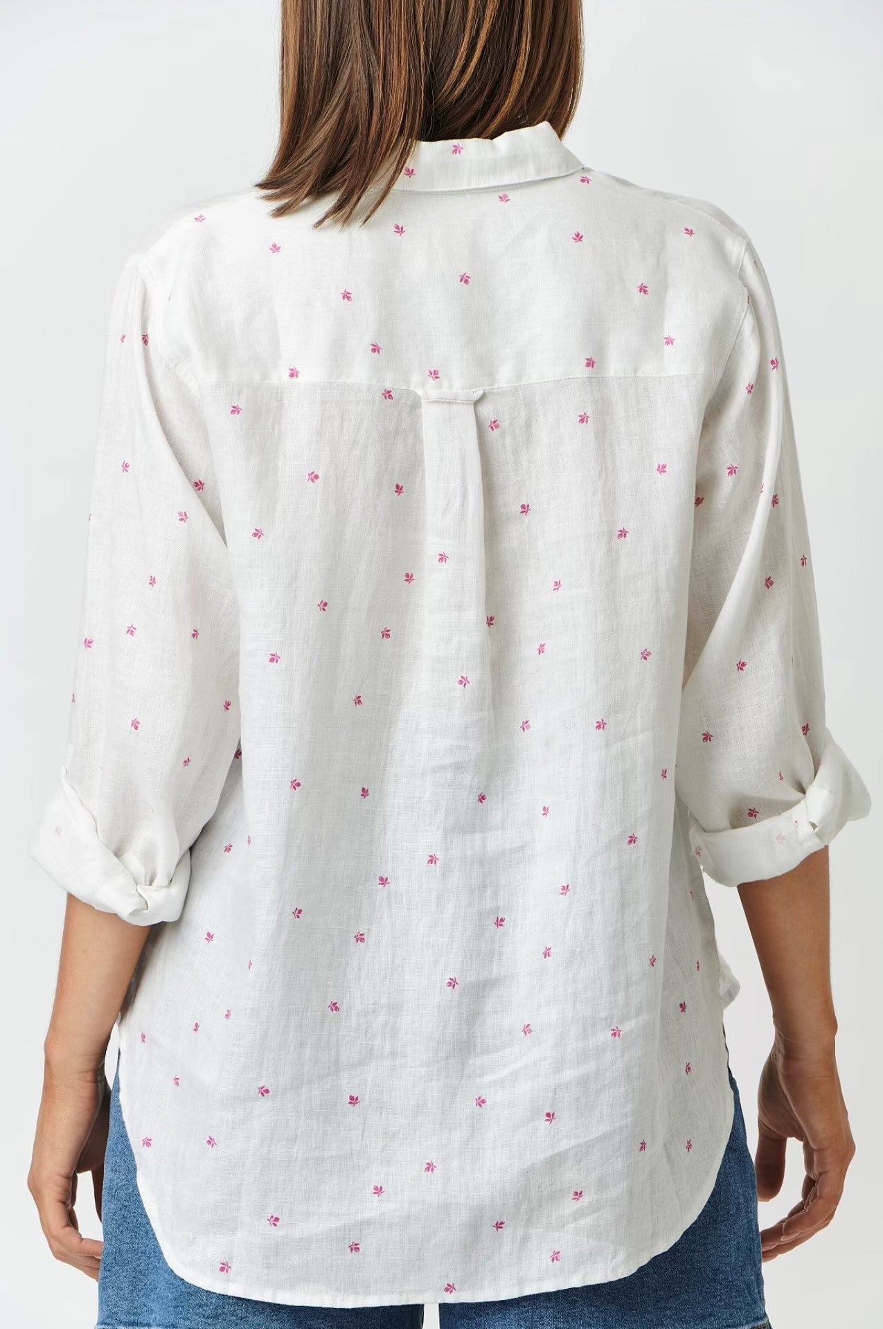 Enveloppe 100% Linen Shirt with rosebud print