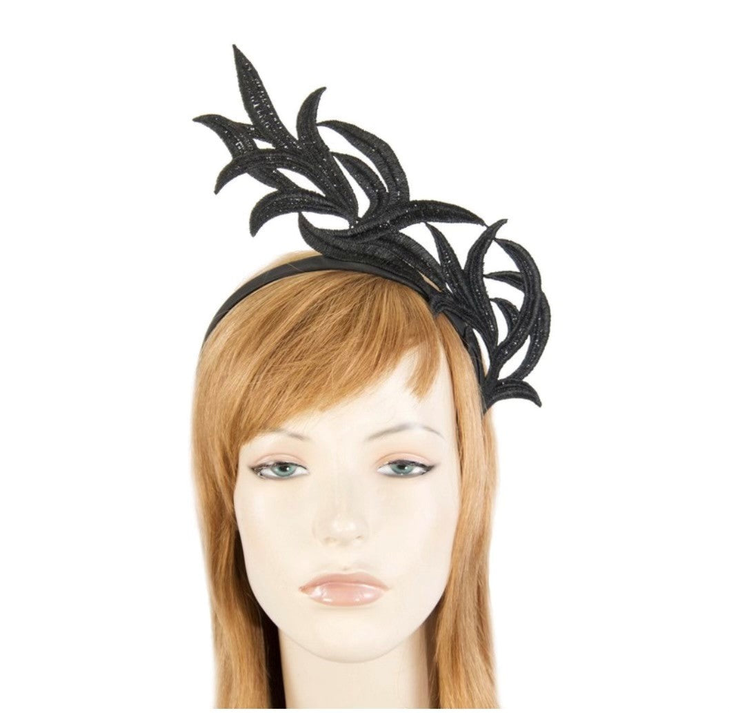 Black Lace Crown Fascinator