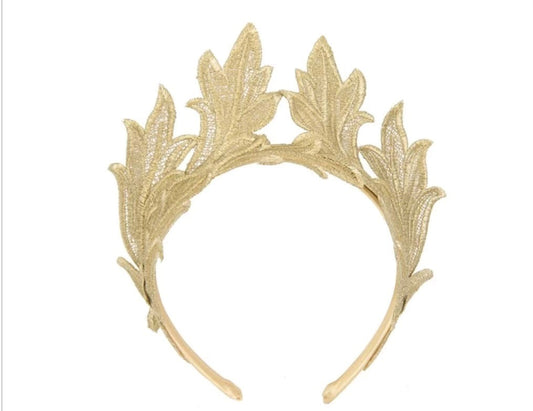 Gold Lace Crown Fascinator