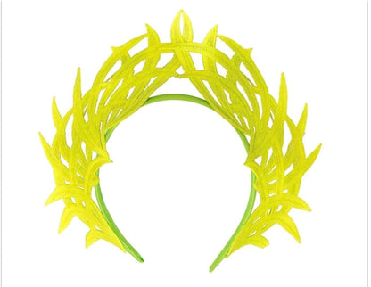 Fluro Lime Lace Crown Fascinator