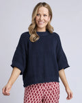 ELM Luela Short Sleeve Knit Navy 8178008.NAVY