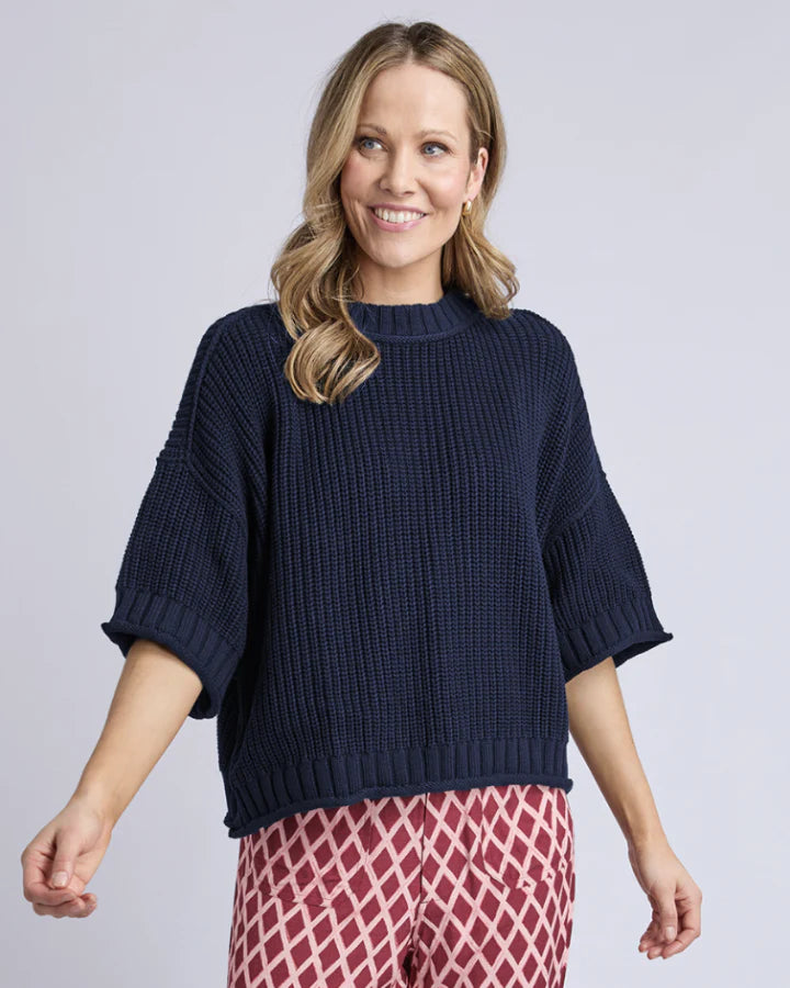 ELM Luela Short Sleeve Knit Navy 8178008.NAVY