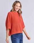 ELM LUELA SHORT SLEEVE KNIT 8178008.ORNG