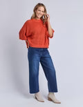 ELM LUELA SHORT SLEEVE KNIT 8178008.ORNG