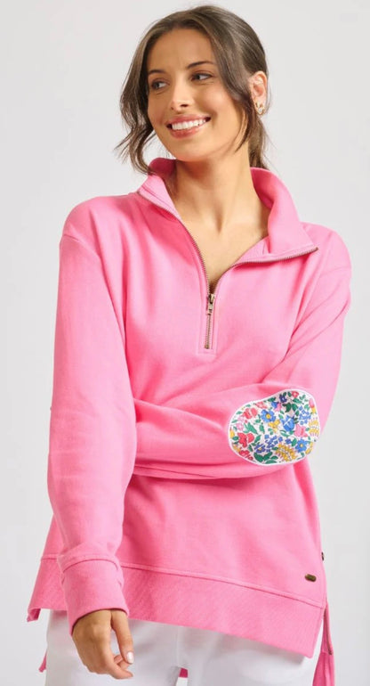 Est 1971 The Collar Cotton Sweatshirt - Hot Pink/Floral